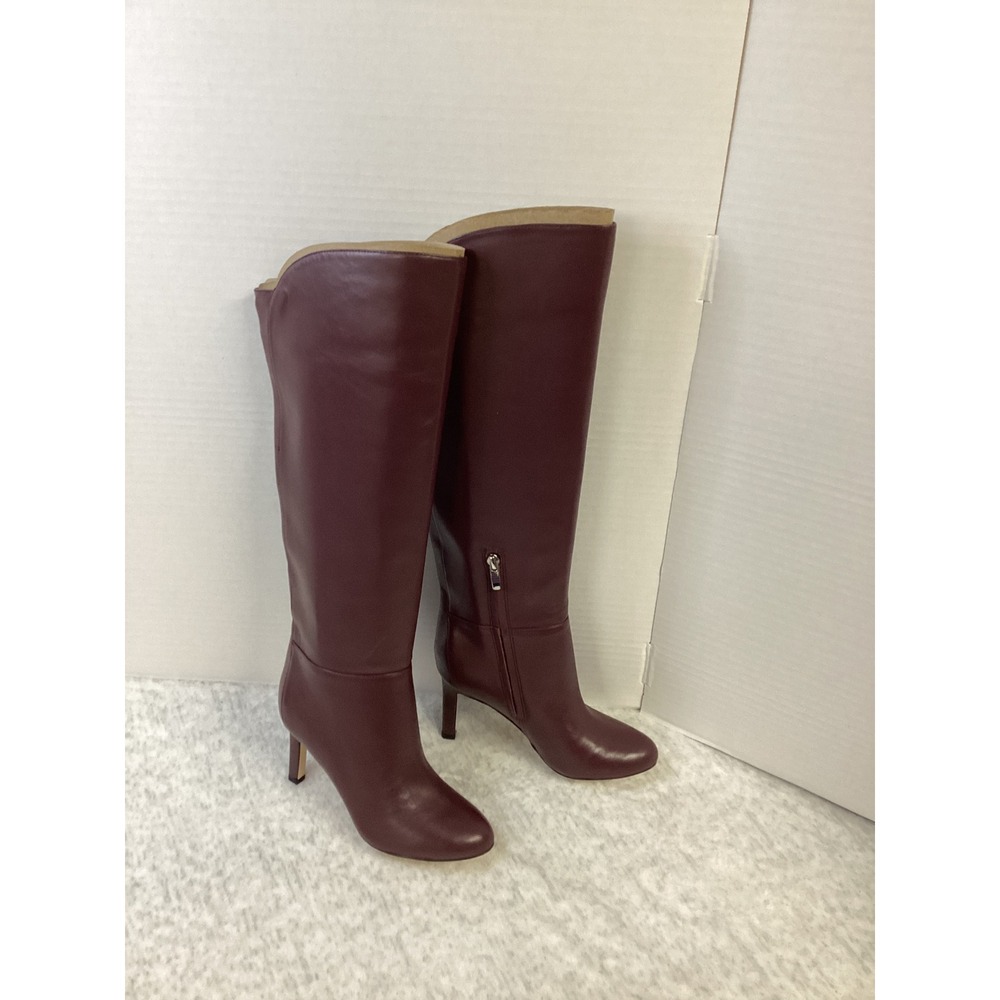 Nine West Sancha Dark Red Tall Stiletto Boots Pointed Toe Size 5 M NEW